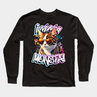 Imma Monsta! CAT | Blacktee | by Asarteon Long Sleeve T-Shirt